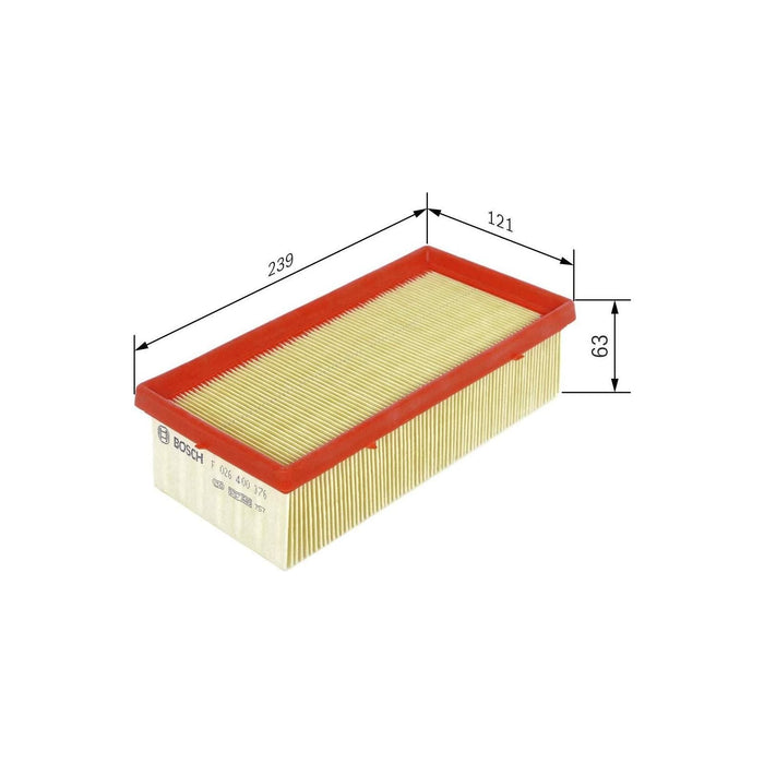 Genuine Bosch Car Air Filter S0376 fits Peugeot 208 E-VTi|VTi - 1.2 - 12- F02640