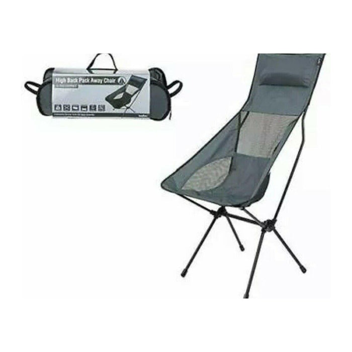 Folding Blue Camping Chair High Back Fishing Beach Picnic Outdoors Garden Summit  - Dynamic Drive