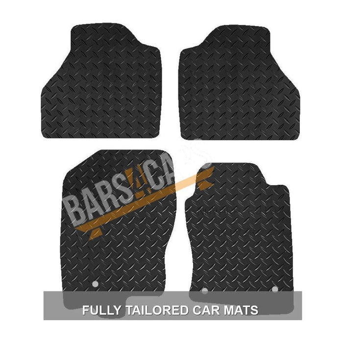 White Trim Tailored Rubber Car Mats for Nissan Navara 10> Set of 4 With 3 Clips UKB4C  - Dynamic Drive