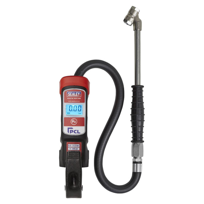 Sealey Premier Anodised Digital Tyre Inflator with Twin Push-On Connector