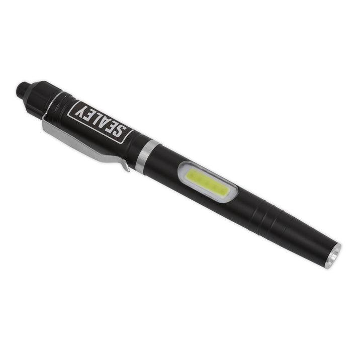 Sealey Aluminium Penlight 3W SMD & 1W COB LED LED016 Sealey  - Dynamic Drive