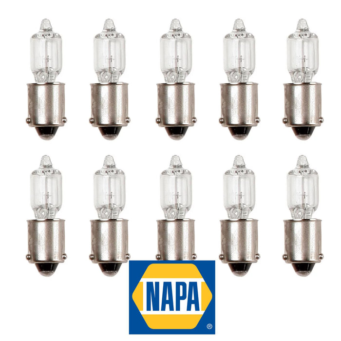 10 x NAPA Auxiliary Miniature Bulb H6W 12V 6W BAX9s (NBU1434)