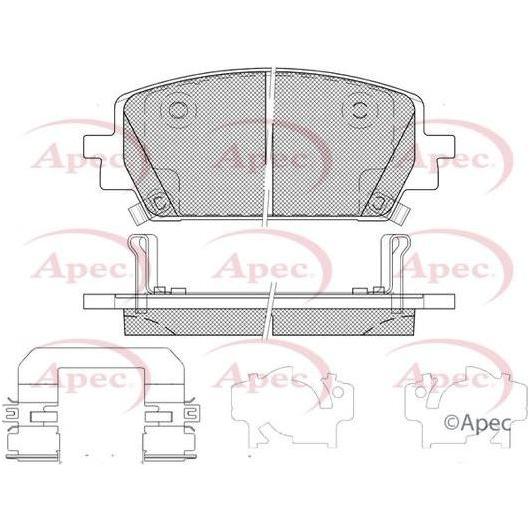 APEC Brake Pads (Front) (R90) PAD2407 fits Kia Hyundai Santa Fe Santa Fe