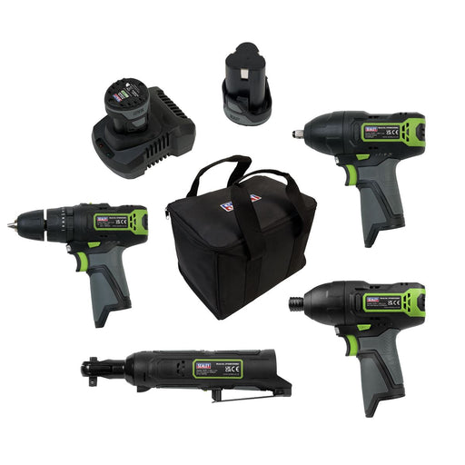 Sealey 4 x 10.8V SV10.8 Series Cordless Combo Kit 2 Batteries CP108VCOMBO2 Sealey  - Dynamic Drive