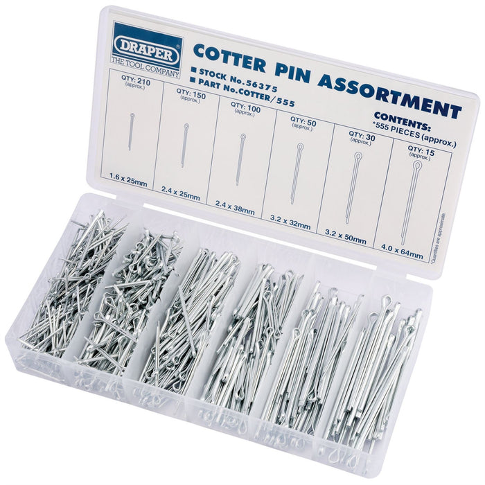 Draper Split Pin Assortment (555 Piece) 56375