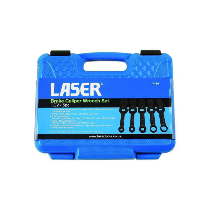 Laser Brake Caliper Wrench Set 5pc - for HGV 7160 Laser Tools  - Dynamic Drive