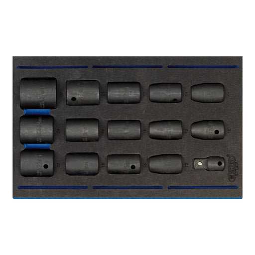 Draper Impact Socket Set in 1/4 Drawer EVA Insert Tray, 1/2" Sq. Dr. (15 Piece) Draper  - Dynamic Drive