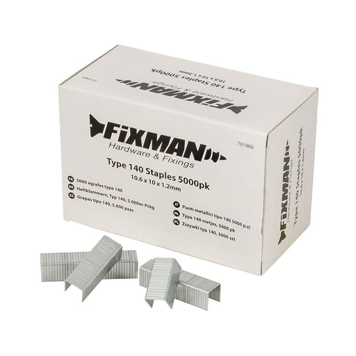 Fixman Type 140 Staples 5000pk 10.55 x 10 x 1.26mm Fixman  - Dynamic Drive