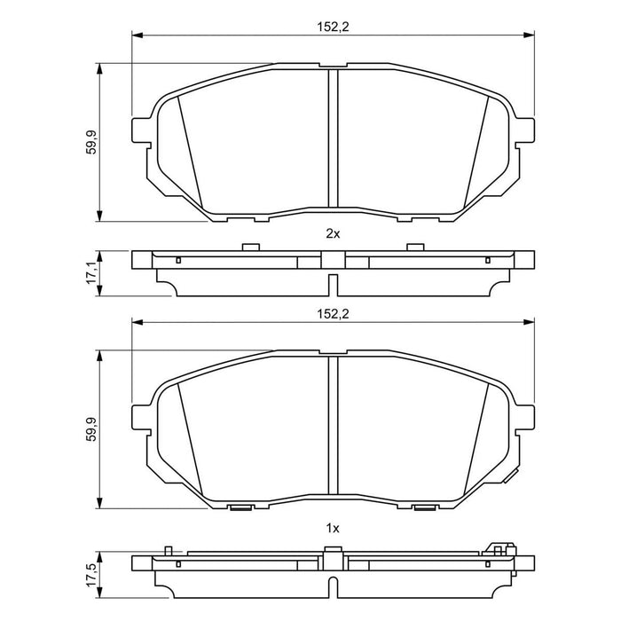 Bosch Brake Pad Set Bp1078 fits Mercedes-Benz S S320 CDi - 3.0 - 05-09 098649416