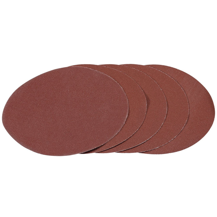 Draper Hook and Loop Aluminium Oxide Sanding Discs, 180mm, 120 Grit (Pack of 5)