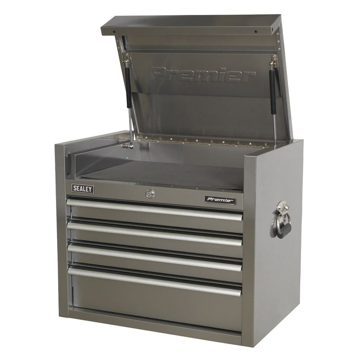 Sealey Topchest 4 Drawer 675mm Stainless Steel Heavy-Duty PTB66004SS Sealey  - Dynamic Drive