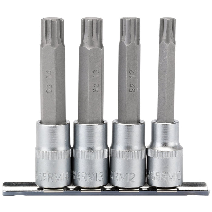 Draper Ribe Socket Bit Set, 1/2" Sq. Dr. (4 Piece) 16345