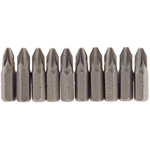 Draper PZ Type Insert Bit, 1/4" Hex, 25mm Long, No.2 (Pack of 10) 64048 Draper  - Dynamic Drive