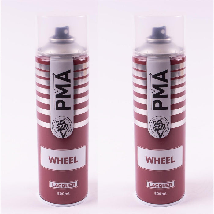 2 X PMA Wheel Lacquer Clear Paint Spray 500ml Laquer Bodyshop Repair