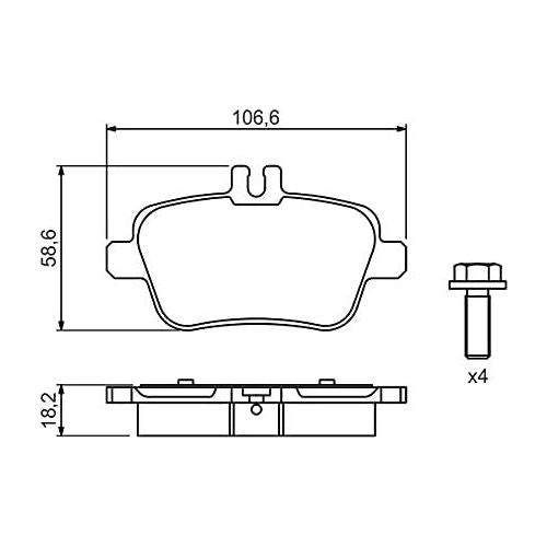 Bosch Brake Pad Set Bp1509 fits Mercedes-Benz A A180 CDi|CDi BlueEFFICIENCY - 1.