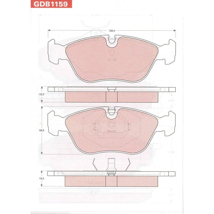 Genuine TRW Brake Pads (Front) (R90) GDB1159