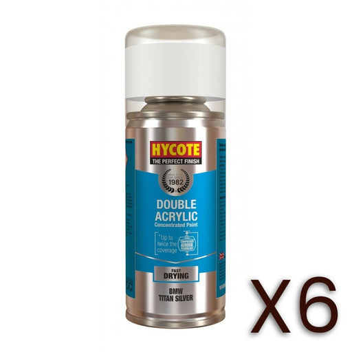 6x Hycote Aerosol Paint for Bmw Titan/Titanium Silver (Metallic)150ml Hycote  - Dynamic Drive