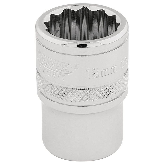 Draper HI-TORQ 12 Point Socket, 1/2" Sq. Dr., 18mm 33202 Draper  - Dynamic Drive