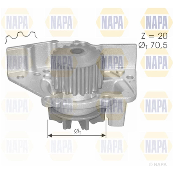 Genuine NAPA Water Pump for Fiat Citroen Peugeot Suzuki 1201A8