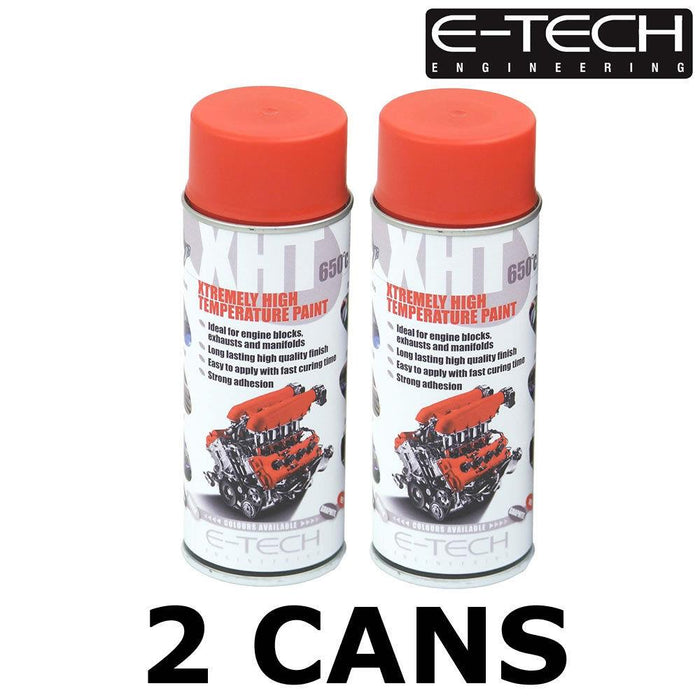 2X RED E-Tech 400ml Extremely High Temperature Paint XHT VHT Exhaust