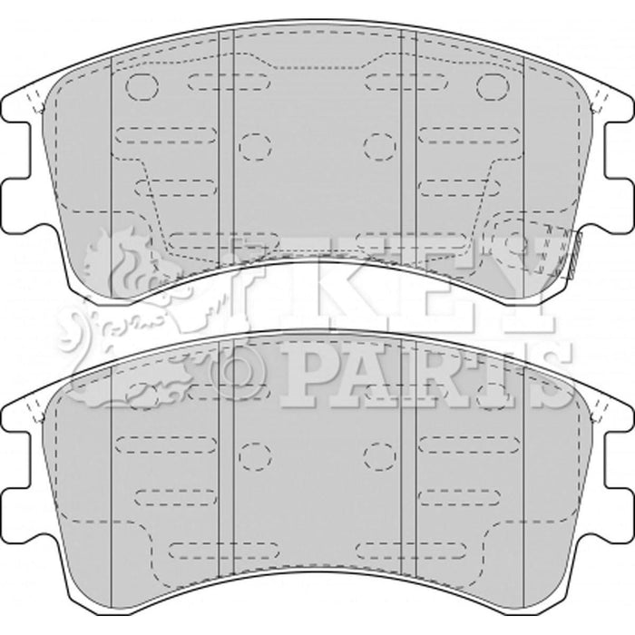 Genuine Key Parts KBP1815 Front Brake Pads-Includes Wear Indicators (Akebono) Key Parts  - Dynamic Drive