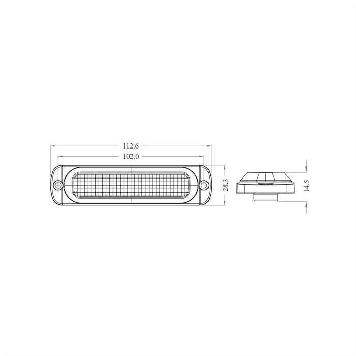 Ring Slimline Amber 6 LED Strobe - RCV2215