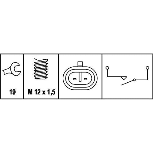 Hella Switch, reverse light 12V 2-pin connector 6ZF 007 671-001 Hella  - Dynamic Drive