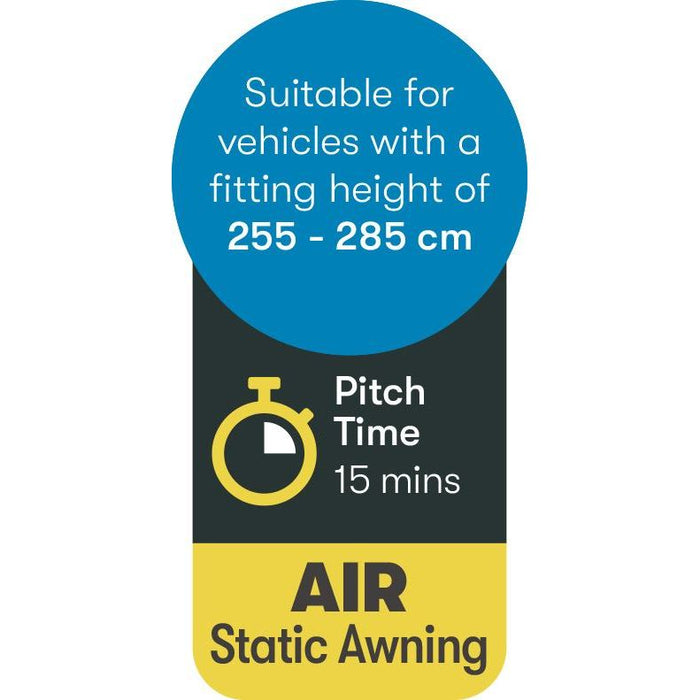 Vega 2 375 Air Porch Awning (Motorhome  : 255 - 285cm) 12020375028502 Quest  - Dynamic Drive