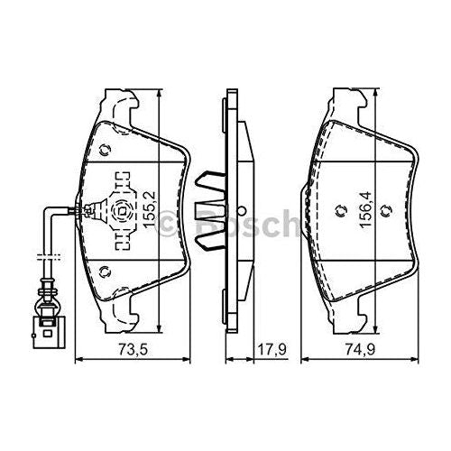 Bosch Brake Pad Set Bp1017 fits VW Transporter TDi BlueMotion - 2.0 - 15- 098649