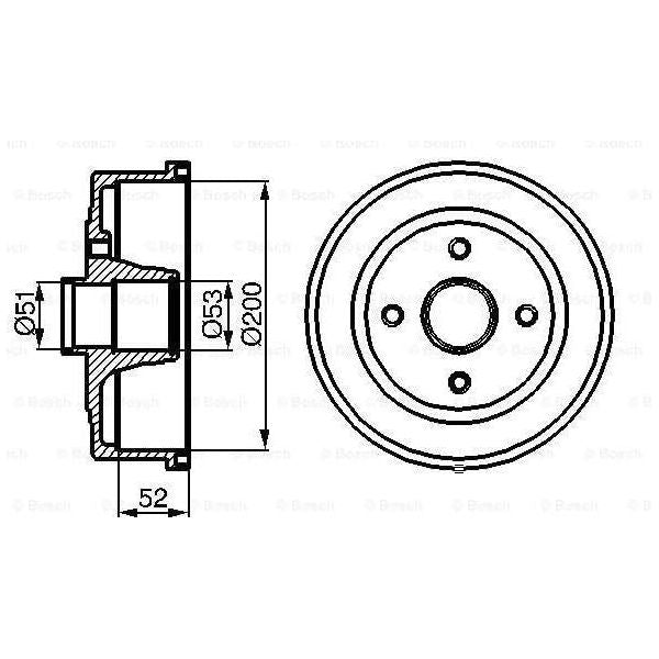 Genuine Bosch Brake Drum Single Db206 fits Vauxhall Corsa - 1.2 - 00-04 09864771 Bosch  - Dynamic Drive