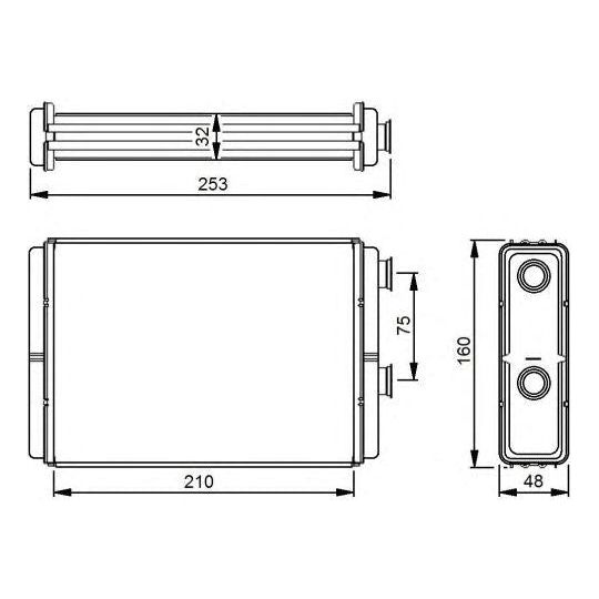 NRF Heater Radiator fits Fiat Doblo Idea Punto Lancia Musa NRF  - Dynamic Drive