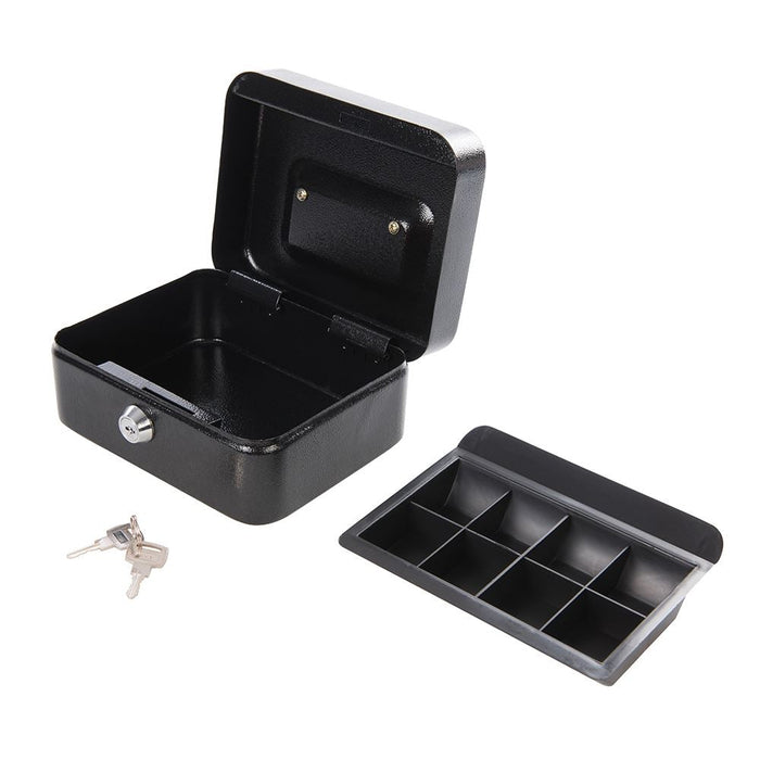 Silverline Metal Cash & Valuables Box Keyed 165 x 128 x 80mm