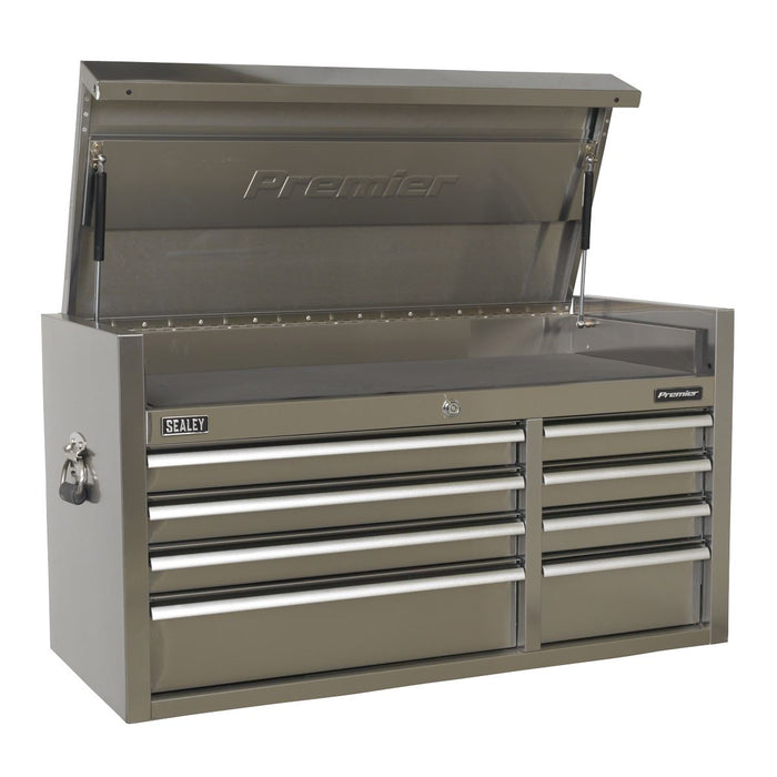 Sealey Topchest 8 Drawer 1055mm Stainless Steel Heavy-Duty PTB104008SS Sealey  - Dynamic Drive