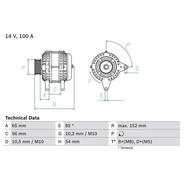 Bosch Reman Alternator 4727 0986047270