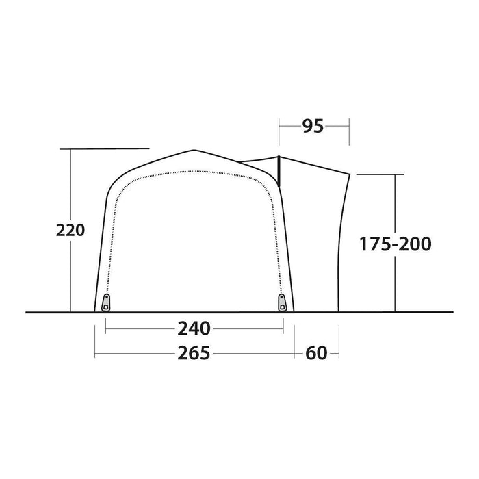 Outwell Crossville 250SA Air Drive-Away Campervan Air Awning 175-200cm Outwell  - Dynamic Drive