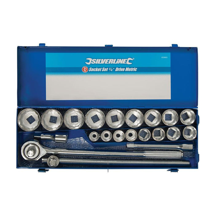 Silverline Socket Set 3/4" Drive Metric 21pce 21pce Silverline  - Dynamic Drive