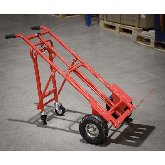 Sack Truck 3-In-1 With Pneumatic Tyres 250Kg Capac Sealey  - Dynamic Drive