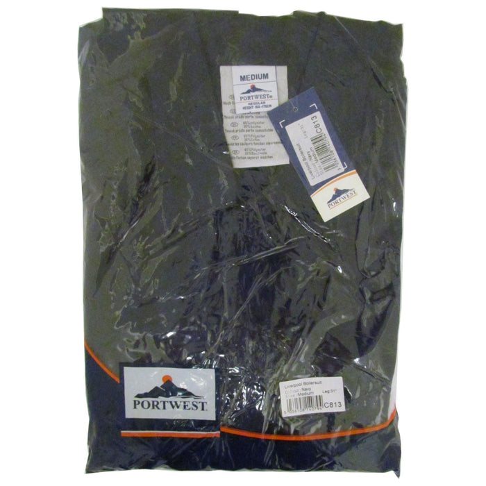 Portwest Polycotton Zip Coverall - Navy - Medium (Regular)