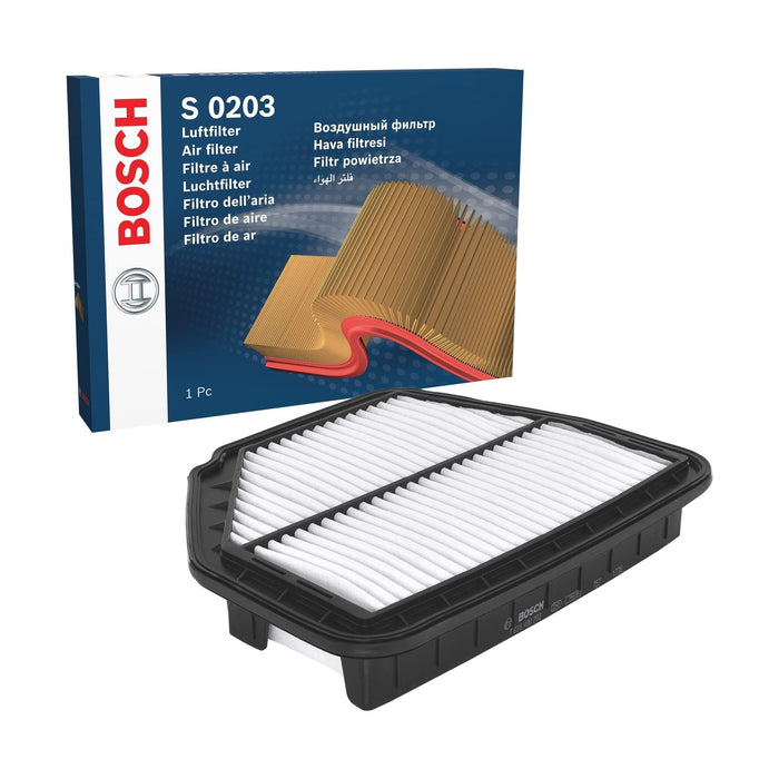 Genuine Bosch Car Air Filter S0203 fits Chevrolet Captiva VCDi - 2.0 - 06-11 F02