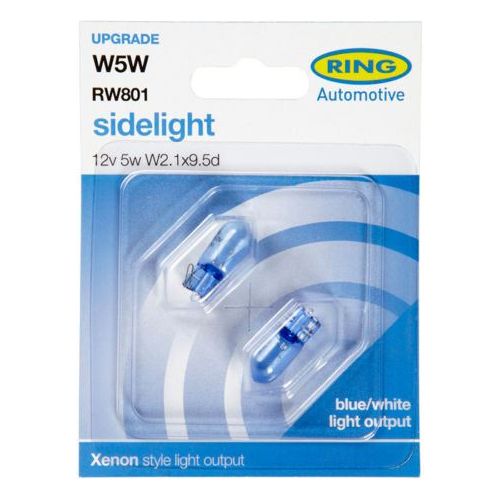 2 X Ring 501 Xenon Style Blue Ice (801) Capless Car Side Light Bulb 12V 5W W5W UKB4C  - Dynamic Drive