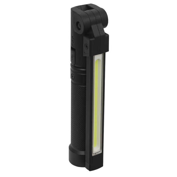 Sealey Rechargeable Aluminium Folding Pocket Light 2 COB & 1 SMD LED LED02G Sealey  - Dynamic Drive