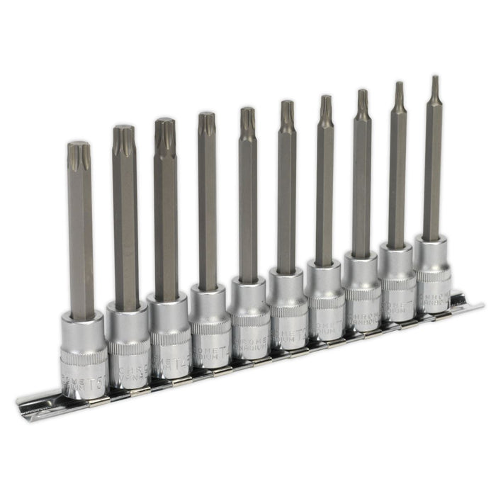 Sealey TRX-Star* Socket Bit Set 10pc 3/8"Sq Drive 100mm AK6236