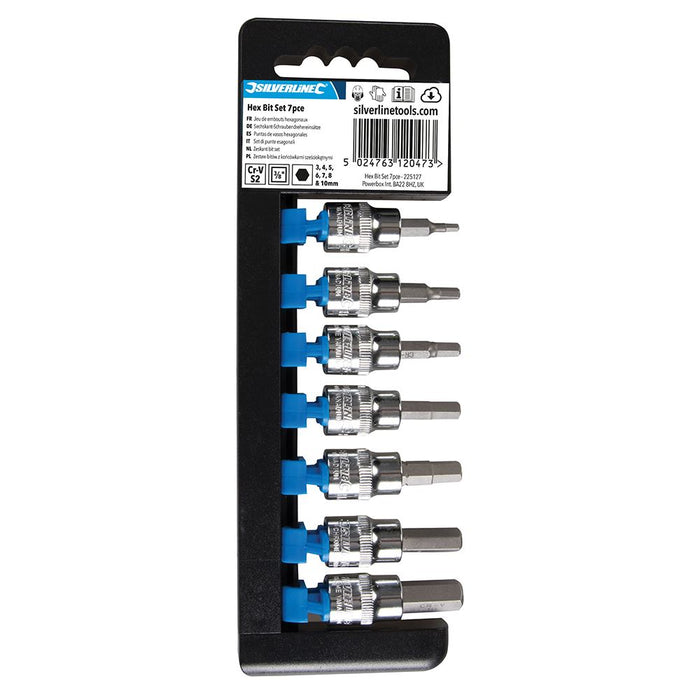 Silverline Hex Bit Set 3/8" Drive 7pce Hex 3 - 10mm