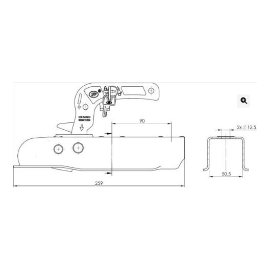 Maypole 50mm MP080L Steel Coupling / Hitch Towing Trailers With Integral Lock Maypole  - Dynamic Drive