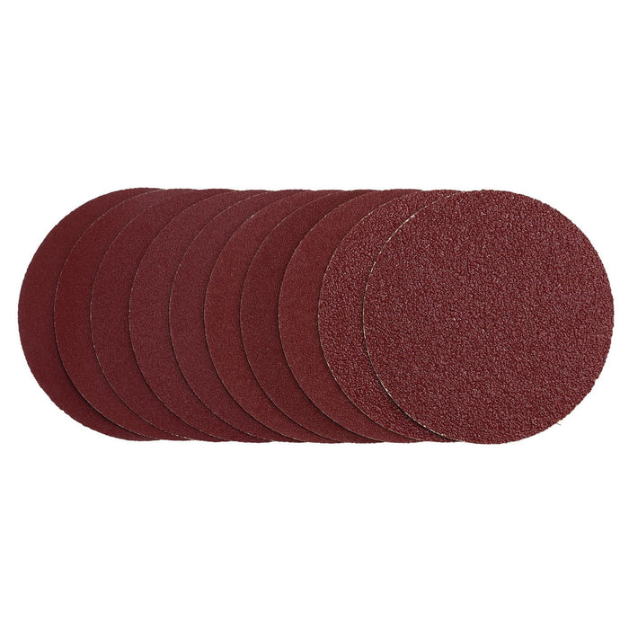 Draper Sanding Discs, 125mm, Hook & Loop, Assorted Grit - 40G, 80G, 120G, 240G (