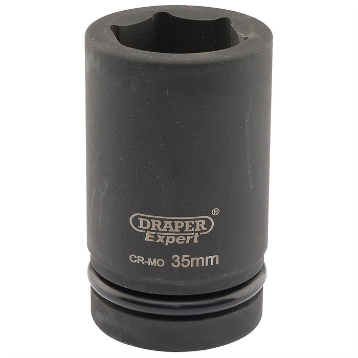 Draper Expert HI-TORQ 6 Point Deep Impact Socket, 1" Sq. Dr., 35mm