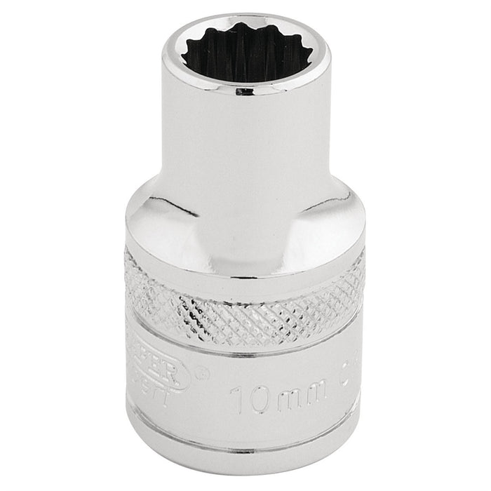 Draper HI-TORQ 12 Point Socket, 1/2" Sq. Dr., 10mm 33093