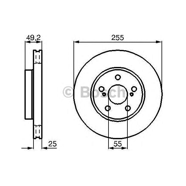 Bosch Brake Discs Pair fits Toyota Celica VVTi - 1.8 - 99-06 0986478584