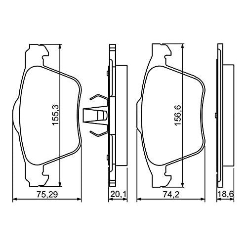 Genuine Bosch Brake Pad Set Bp1307 fits Volvo V60 D2|DRIVe - 1.6 - 11-15 0986494