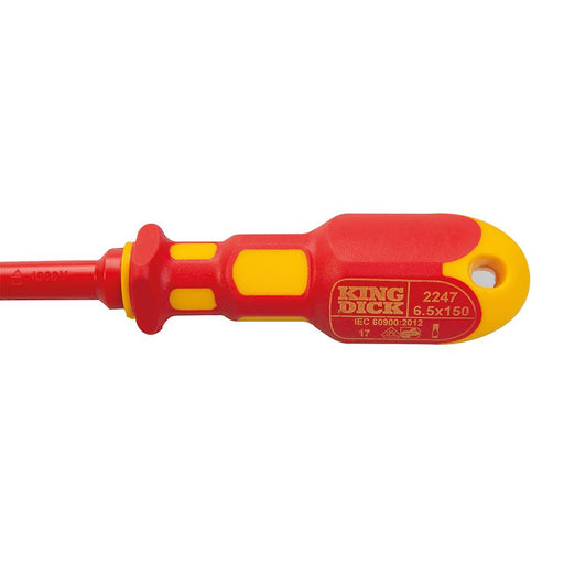 King Dick VDE Slotted Screwdriver 6.5 x 150mm King Dick  - Dynamic Drive